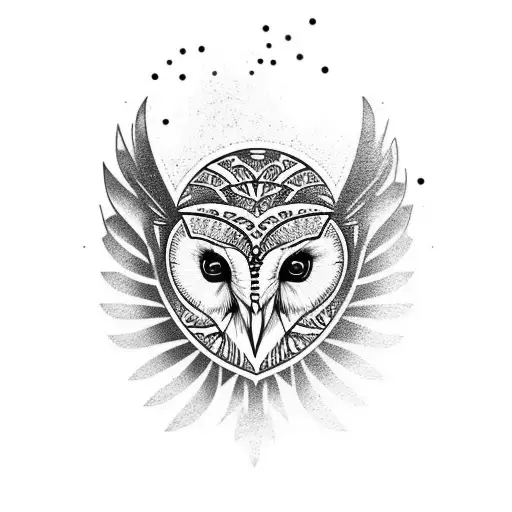 barn owl  tattoo design idea