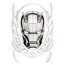 devil ironman face tattoo design idea