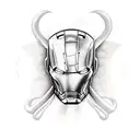 devil ironman face tattoo design idea