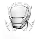 devil ironman face tattoo design idea