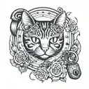 cat key and lock design simple small tattoo tattoo design idea