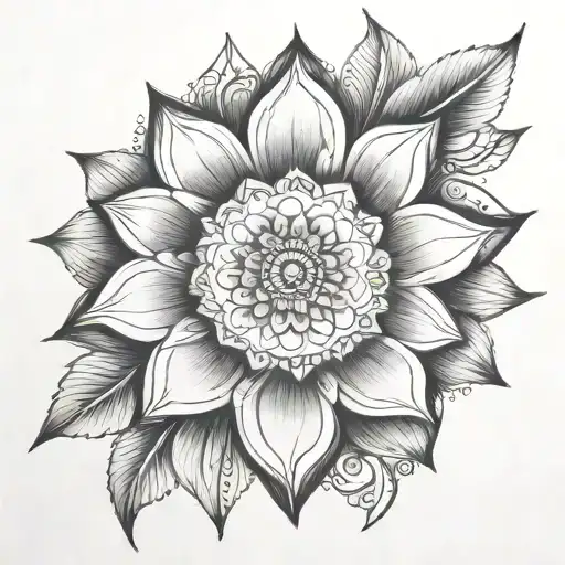 mandala birth flower June April march august september tattoo design idea