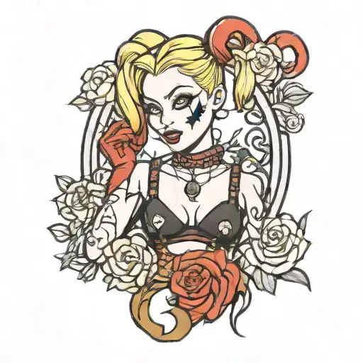 Sexy harley quinn tattoo design idea