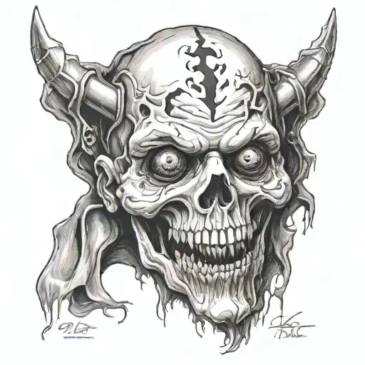 ghost face horror movies tattoo design idea