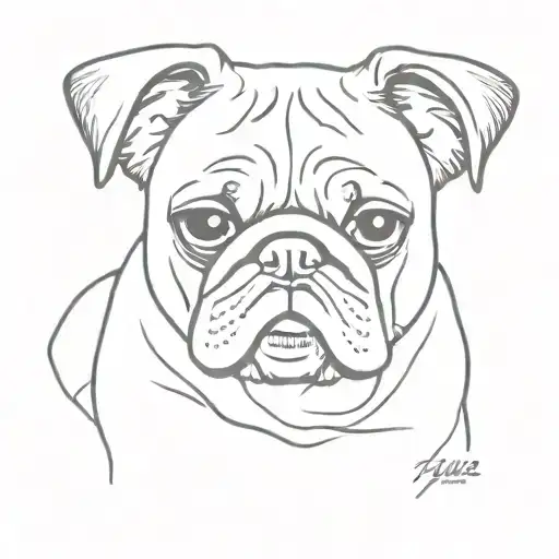 Pug ears outline   tattoo design idea