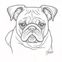 Pug ears outline   tattoo design idea