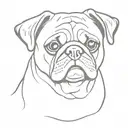 Pug ears outline   tattoo design idea