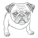 Pug ears outline   tattoo design idea