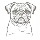 Pug ears outline   tattoo design idea