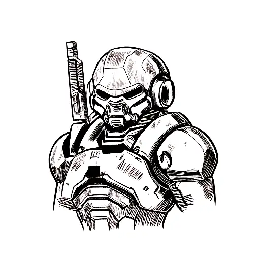 doom slayer tattoo design idea
