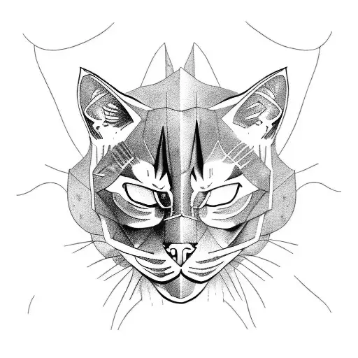 cat gorillaz tattoo design idea