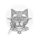 cat gorillaz tattoo design idea