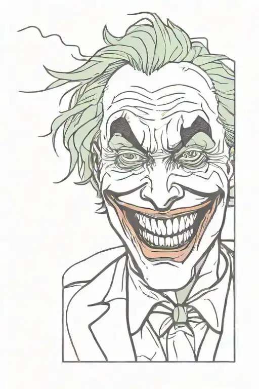 joker face laughing face tattoo design idea