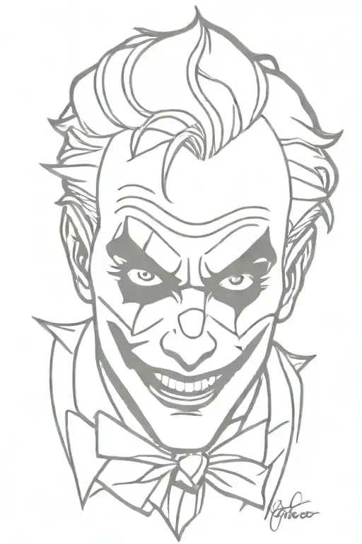 joker face tattoo with harley quinn tattoo design idea