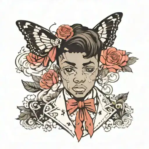 black boy in lolita fashion  tattoo design idea