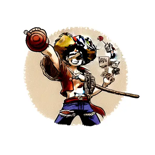 pirate luffy tattoo design idea