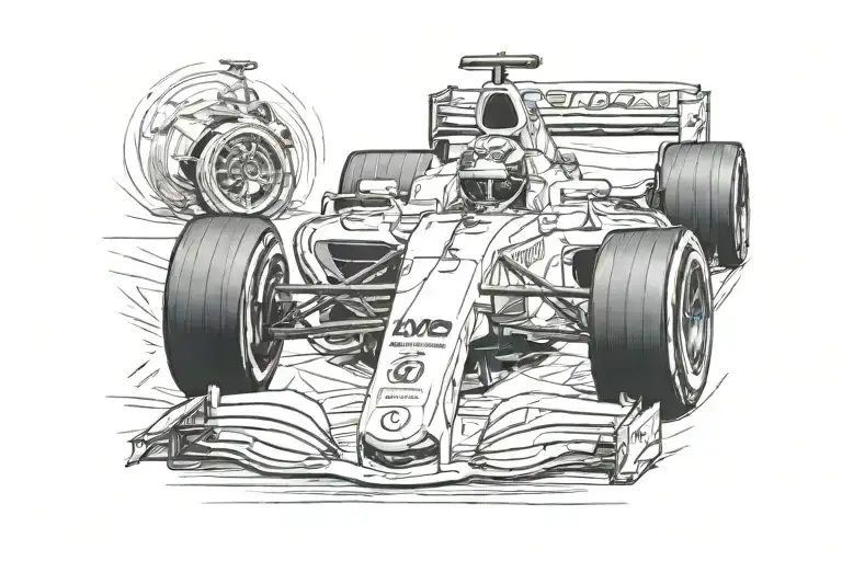 Formula 1 car Fernando Alonso tattoo design idea