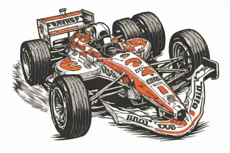 coche formula 1 Fernando alonso tattoo design idea