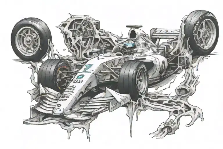 Formula 1 car Fernando Alonso tattoo design idea