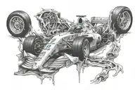 Formula 1 car Fernando Alonso tattoo design idea