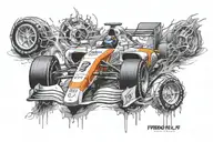 Formula 1 car Fernando Alonso tattoo design idea