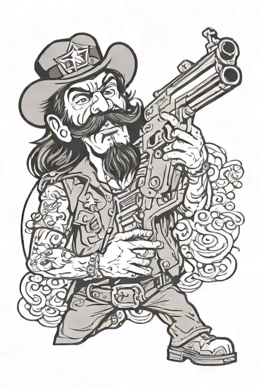 Lemmy from motorhead with a gun tattoo design idea