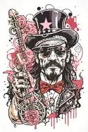 lemmy from motorhead with a cotton candy tattoo design idea