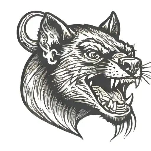 Tasmanian devil face tattoo design idea
