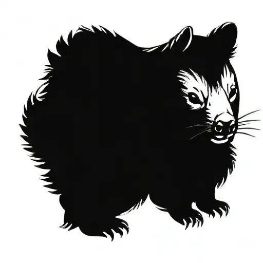 Cute wombat  tattoo design idea