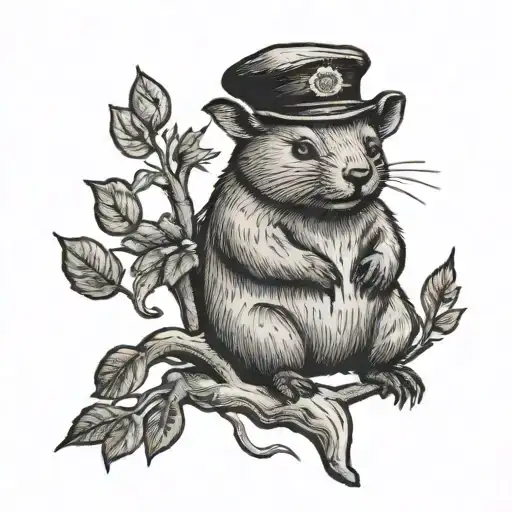 Cute wombat  tattoo design idea