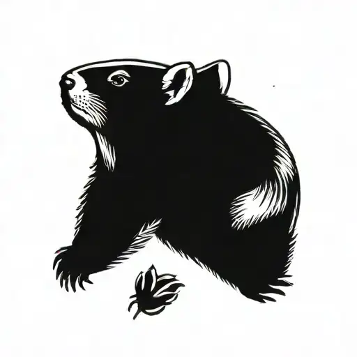 Cute wombat  tattoo design idea
