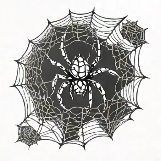 Small Spider in web tattoo design idea