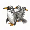 cartoon penguin tattoo design idea