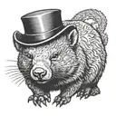 Wombat with a top hat  tattoo design idea