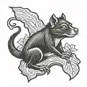 Tasmanian devil lying down  tattoo design idea