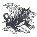 Tasmanian devil lying down  tattoo design idea