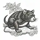 Tasmanian devil lying down  tattoo design idea