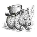 Wombat with a top hat  tattoo design idea