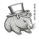 Wombat with a top hat  tattoo design idea