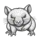 Cartoon wombat tattoo design idea