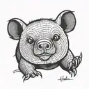 Cartoon wombat tattoo design idea