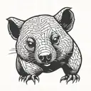 Cartoon wombat tattoo design idea