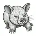 Cartoon wombat tattoo design idea