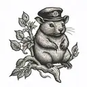 Cute wombat  tattoo design idea