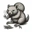Cute wombat  tattoo design idea