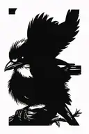 Kookaburra on a branch tattoo design idea