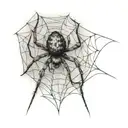 Small Spider in web tattoo design idea