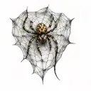Small Spider in web tattoo design idea