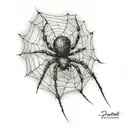 Small Spider in web tattoo design idea