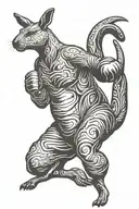 Boxing Kangaroo silhouette tattoo design idea